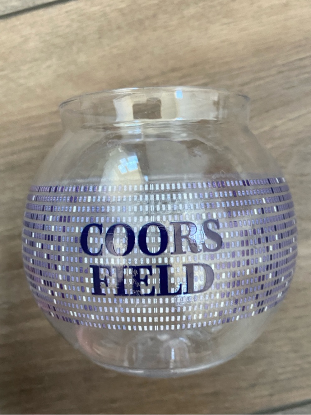 Decorative Coors Field Baseball Cup with Purple Mosaic Band